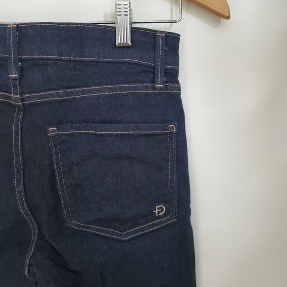 FIDELITY | Dark Indigo Blue Lily High Boot Cut Denim Jeans (26) - Picture 7 of 9